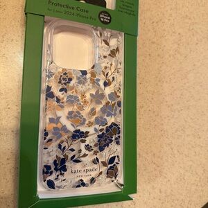 kate spade Blue and Gold Floral iPhone 16 Pro Case
